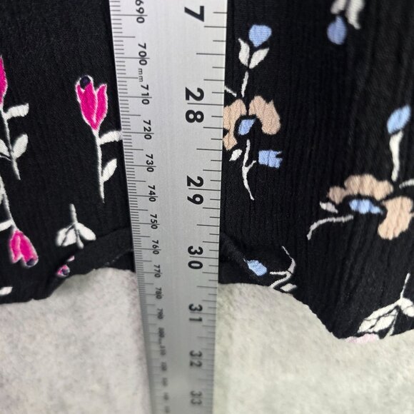 Womens Lane Bryant Black Floral Print Tunic Blouse 100% Rayon 3/4 Sleeve 18/20 - Picture 6 of 7